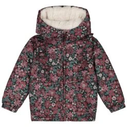 Prénatal Peuter Winterjas Lange Mouwen Bloemen Zwart