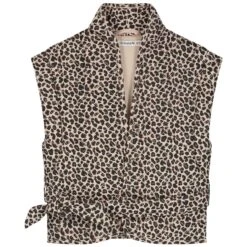 Prénatal Peuter Gilet Mouwloos Panterprint Bruin