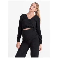 Prénatal Zwangerschapstop Lange Mouwen Effen Zwart