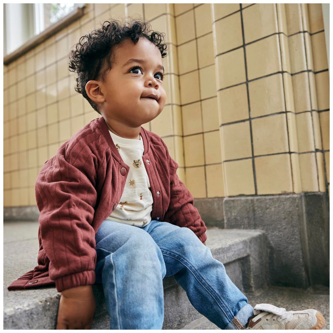 Prénatal Peuter Vest Lange Mouwen Effen Rood 4 Prénatal Peuter Vest Lange Mouwen Effen Rood - Afbeelding 4