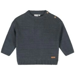 Prénatal Baby Trui Lange Mouwen Effen Grijs