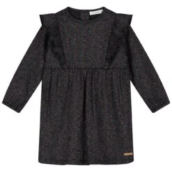 Prenatal 35 Prénatal Baby Jurk Glitter Lange Mouwen Effen Zwart