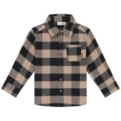 Prenatal 23 Prénatal Baby Blouse Lange Mouwen Ruit Bruin