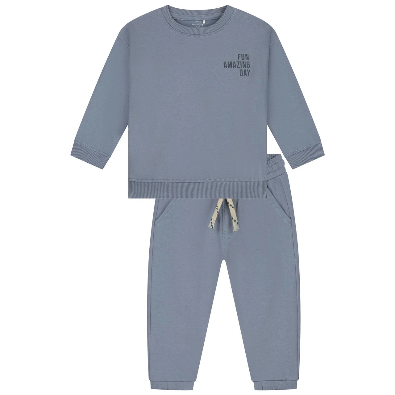 Prénatal Baby Joggingpak Lange Mouwen Effen Blauw 1 Prénatal Baby Joggingpak Lange Mouwen Effen Blauw