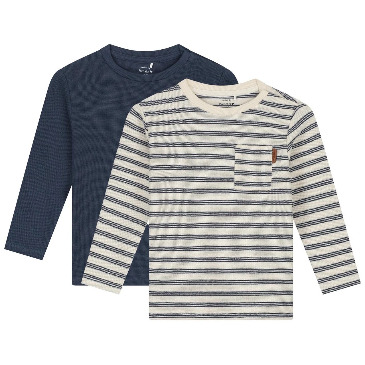 Prénatal Baby Shirt 2 Stuks Lange Mouwen Strepen Blauw 1 Prénatal Baby Shirt 2 Stuks Lange Mouwen Strepen Blauw